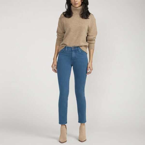 Cassie Mid Rise Slim Straight Leg Jeans