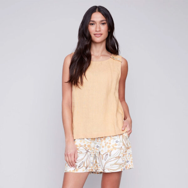 Linen Shell Buttoned Blouse