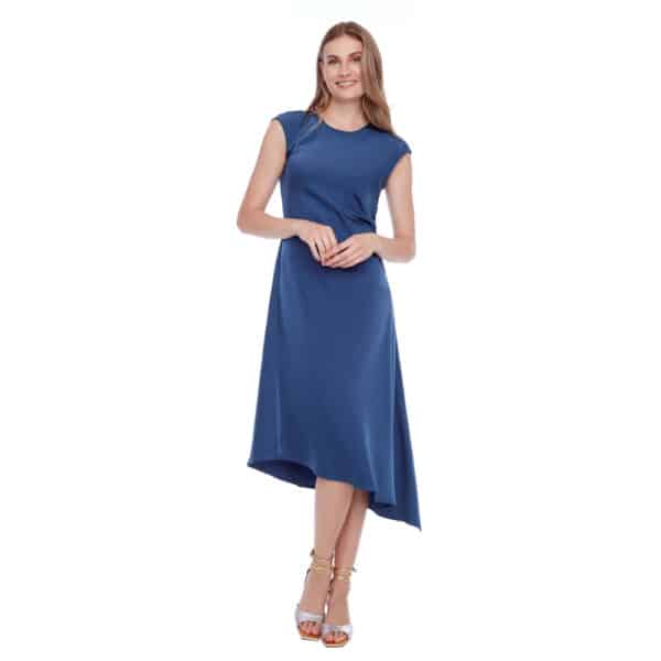 Roxy Solid Asymmetric Satin Dress