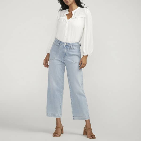 Sophia High Rise Wide Leg Cropped Jeans